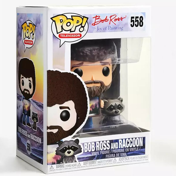 Funko POP #558 Bob Ross The Joy of Painting Bob Ross and Raccoon Figure